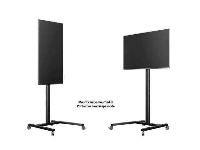 Multibrackets TV gulvstativ Single 180 Svart, 50kg, 700x400, 32-65" på hjul 