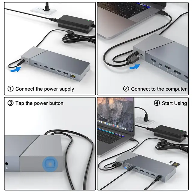 Stoltzen DisplayLink Pro Dock USB-C / USB-A Input - 2xHDMI / DP 