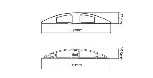 Stoltzen TALOS GS200 Gulvskinne 2m sort Gulvlist høyde 2,2cm bredde 13,9cm 