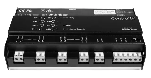 Control4 Dimmer C4-DIN-8APD-E Phase DIN-Rail 8-Channel Adaptive Phase Dimmer 