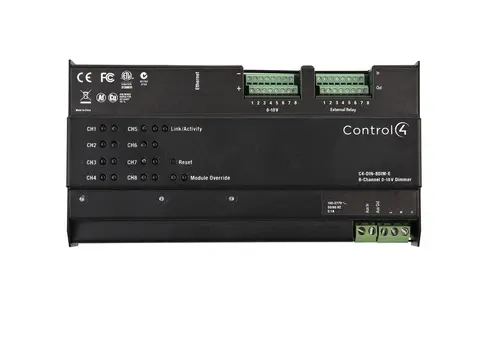 Control4 Dimmer C4-DIN-8TV-E 0-10V DIN-Rail 8-Channel 0-10V Dimmer