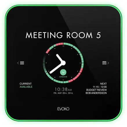 Evoko Liso Room Manager 8" touch Møterom bookingpanel 