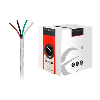 Høyttalerkabel 4x2,5mm2, hvit Installasjonskabel innendørs 4 leder