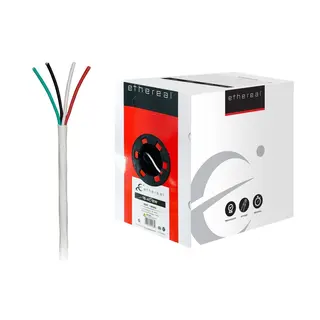 Høyttalerkabel 4x1,5mm2, hvit Installasjonskabel innendørs 4 leder