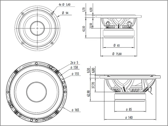 FOCAL 165AS3 17cm 3veis komponentsett Performance Access 3veis komponentsett 