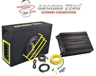 Ground Zero Radioactive SPL MINI Basspak 6" basskasse + forsterker + kabler