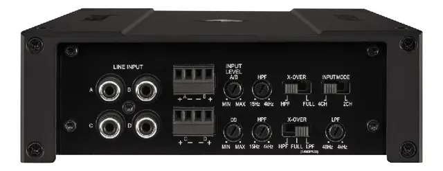 HELIX M FOUR 4x100W RMS 4 kanals klasse D forsterker med høynivå 