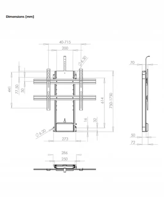 TV Heis PopUp TS1000A RF 30-65" - Kan både løfte og senke 