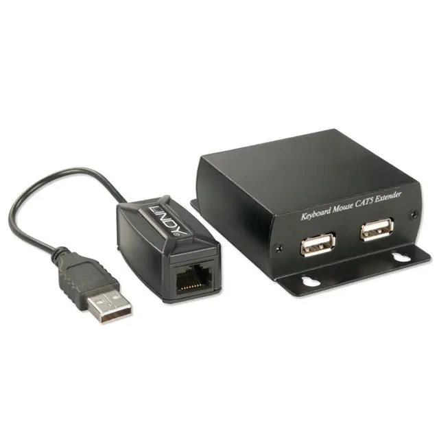 Lindy Extender USB1 HID Tx/Rx 2-Port 1xTP Max 300 m Bus Power 