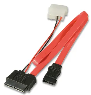 Lindy SATA til SlimlineSATA -  0,5 m SATA Data+Power til SlimlineSATA+Power
