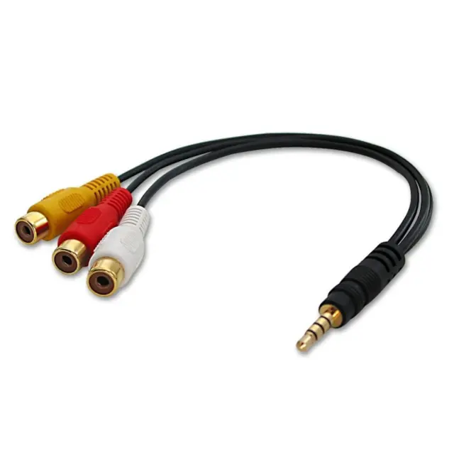 Lindy Adapter 3,5mm - 3xRCA - 25 cm 3,5mm Han 4-pol til 3xRCA Hun 