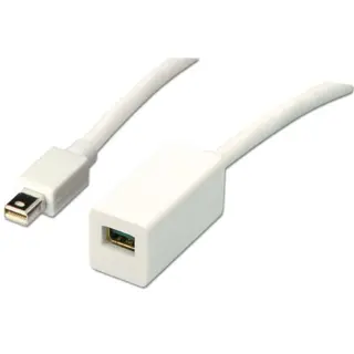Lindy MiniDP Skjøtekabel -  1,5 m Hvit/Grå MiniDisplayPort 1.2