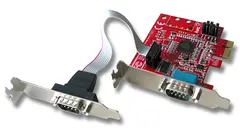 Lindy PCI Express 2xSerieport Lavprofil 2 Stk RS232 9-Pin