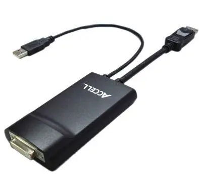 Accell Adapter DisplayPort > DVI DL Videokilde: DisplayPort 1.1 USB Power 