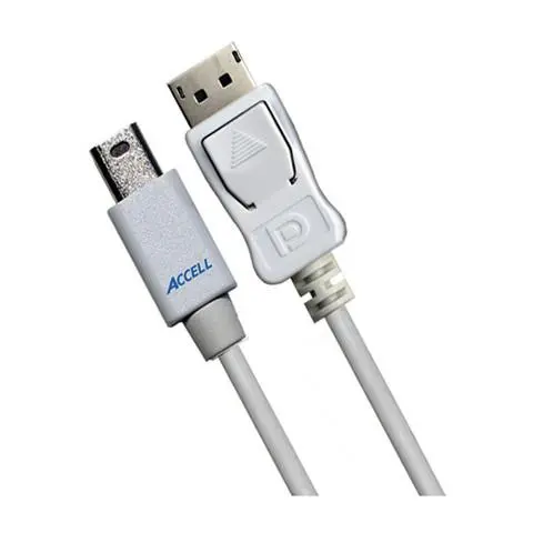Accell MiniDP - DP Kabel - 2,0 m MiniDisplayPort til Displayport Hvit 