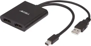 Accell Splitter 1:2 MiniDP til 2xDP Multi-Display MST Hub