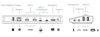 Accell Thunderbolt 3 Docking Station 4K 2 x USB 3.1 2 x USB-C 1 x DP 1 x mic