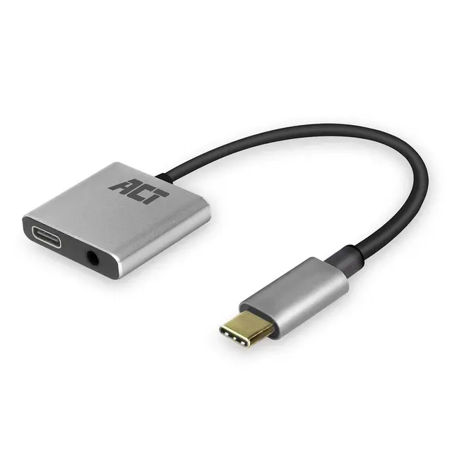 ACT Adapter USB-C > Audio + PD 0,15 m 3,5 mm jack 24-bit/96kHz PD 65W 