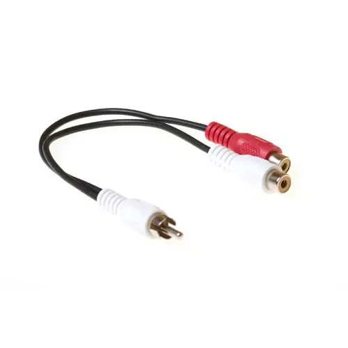 ACT Adapter RCA - 2xRCA - 0,2 m RCA Han til 2xRCA Hun 
