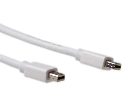 ACT MiniDP Kabel -  1,0 m 32AWG Hvit MiniDisplayPort 