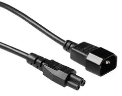 Strømkabel C5 C14 -  2,0 m 3x0,75mm² Max 2.5A Sort Mikke Mus