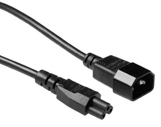 Strømkabel C5 C14 -  2,0 m 3x0,75mm² Max 2.5A Sort Mikke Mus