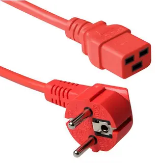 Strømkabel C19 SCHUKO -  1,8 m 3x1,5mm² Rød