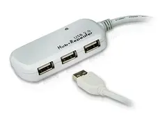 Aten USB2 Kabel A-A - 12 m Aktiv skjøt Extender Aktiv skjøtekabel med 4p HUB