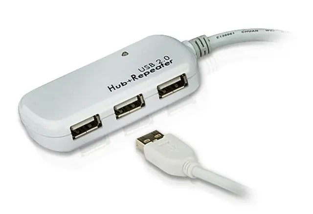 Aten USB2 Kabel A-A - 12 m Aktiv skjøt Extender Aktiv skjøtekabel med 4p HUB 
