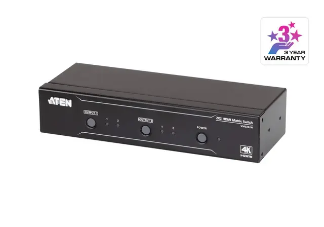 Aten Matrix 2x2 HDMI Matrix Switch 4K HDMI RS232 IR 
