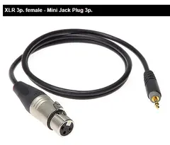 Klotz Audioadapter 3,5 - XLR -  1.5 m 3,5mm plugg til XLR 3-pin Hun