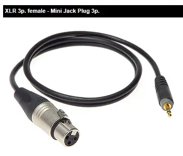 Klotz Audioadapter 3,5 - XLR -  1.5 m 3,5mm plugg til XLR 3-pin Hun 