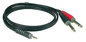 Klotz Audiokabel 3.5 - 2x6.35 -  6.0 m 3,5mm plugg til 2x6.35mm Monoplugg 