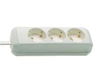 Strømforgrener 3 Uttak 1,5 m PDU SCHUKO Hvit