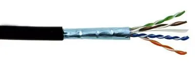 SCP Cat.6 F/UTP 550 MHz - 305 m Utendørs Trommel 23AWG Solid Sort PRIS PR. METER 