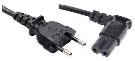 Strømkabel C7 EURO2p -  3,0 m 90° Sort 2-pol EURO-C7 90° 