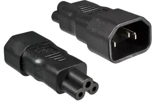 Strømadapter C5 C14 Overgang Max 2.5A Sort Mikke Mus