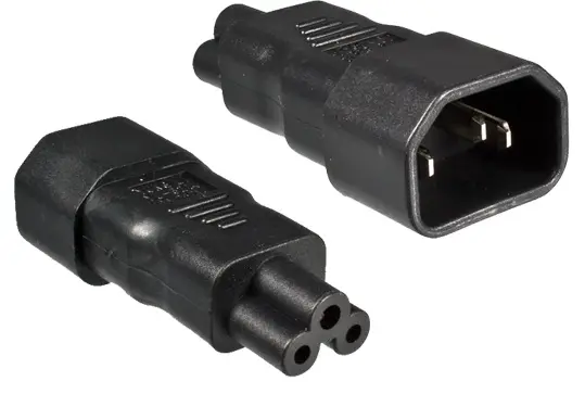 Strømadapter C5 C14 Overgang Max 2.5A Sort Mikke Mus 