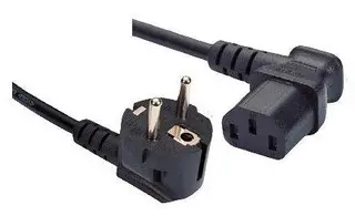 Strømkabel C13 SCHUKO -  5,0 m 90° LSZH 3x1,00mm² Sort