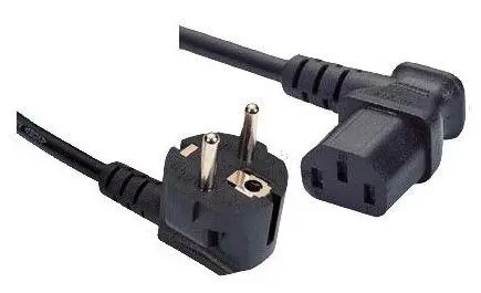 Strømkabel C13 SCHUKO -  5,0 m 90° LSZH 3x1,00mm² Sort 