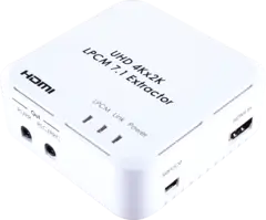 Cypress De-Embedder HDMI 4K 3D 7.1 HDMI til HDMI Analog 7.1 Digital TOSLINK