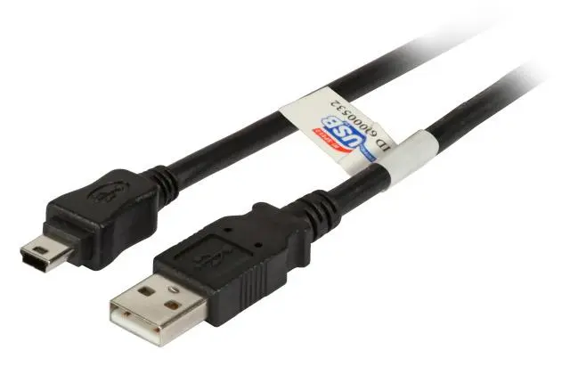 EFB USB2 Kabel A-Mini B -  0.5 m, Sort 