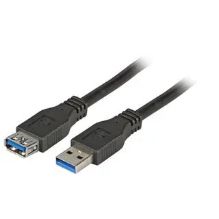 EFB USB3 Kabel A-A -  3,0 m skjøt A-A USB skjøtekabel Sort