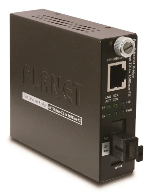 Planet Konverter 100TX - 100FX SM SC B 10/100TX - 100FX WDM 20 km SMART 
