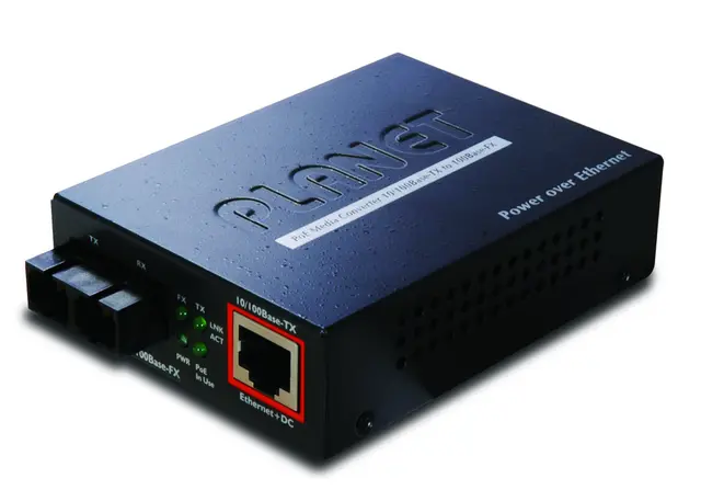Planet Konverter 100TX - 100FX MM SC PoE 10/100TX - 100FX Multimode 2 km 