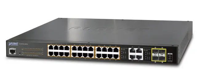Planet Switch 28-p Gigabit 4xSFP 24xPoE Layer2 VLAN QoS IGMP PB190W 