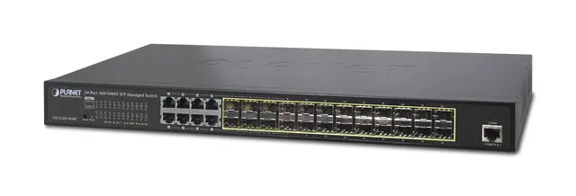 Planet Switch 24-p Gigabit 24xSFP 8xTP Layer2+ VLAN QoS IGMP 