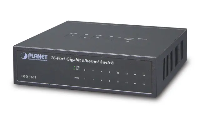 Planet Switch 16-p Gigabit Desktop Metall 