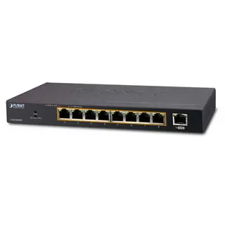 Planet Switch  9-p Gigabit 8xPoE Desktop B120W - Vifteløs