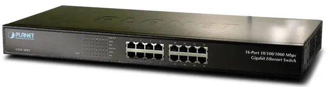Planet Switch 16-p Gigabit Rack Vifteløs 